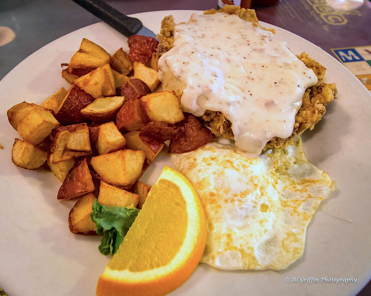 Chicken Fried Steak & Fried Potatoes At RJ's Family Restaurant